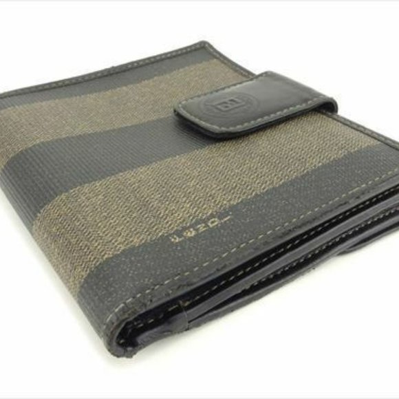 Fendi Wallet Purse Pecan Black Beige PVC leather Woman Authentic Used - Picture 2 of 9